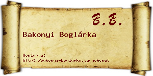 Bakonyi Boglárka névjegykártya
