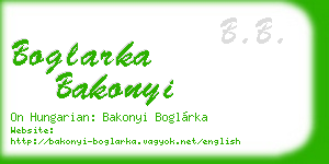 boglarka bakonyi business card